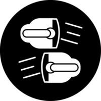 Front Headlight Beam Glyph Circle Inverted vector