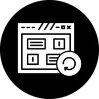 Page Refresh Reload Button Glyph Circle Inverted vector