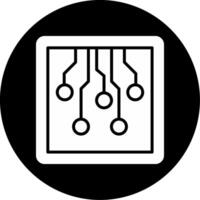 Electric Circuit Board Design Glyph Circle Inverted vector