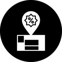 Discount Marker Map Pin Glyph Circle Inverted vector
