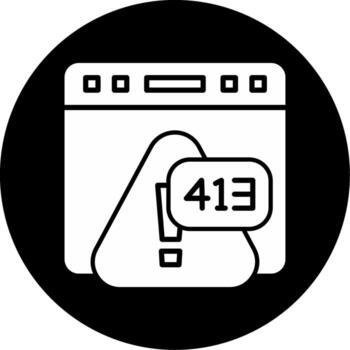 Error 413 Payload Too Large Error Glyph Circle Inverted vector