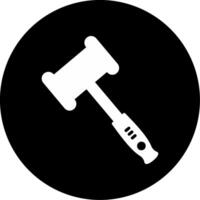 Automotive Rubber Mallet Glyph Circle Inverted vector