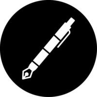 Smooth Flow Writing Pen Glyph Circle Inverted vector