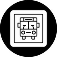 Informational Bus Signage Glyph Circle Inverted vector
