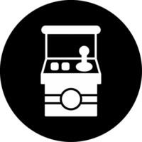 Retro Arcade Machine Glyph Circle Inverted vector