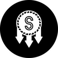 Prices Slashed Downward Tag Glyph Circle Inverted vector