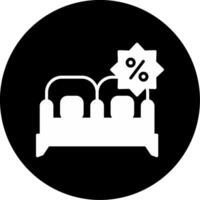 Sofa Discount Special Deal Glyph Circle Inverted vector