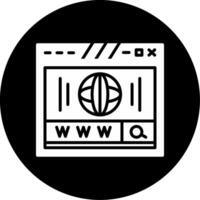 Registered Website Domain Address Glyph Circle Inverted vector