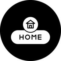 Home Navigation Button Glyph Circle Inverted vector