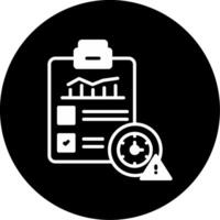 Urgent Overdue Task Alert Glyph Circle Inverted vector