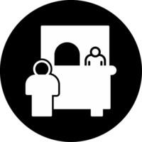 AirGlyph Ticket Booking Counter Glyph Circle Inverted vector