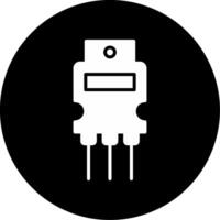 Small Signal Transistor Glyph Circle Inverted vector