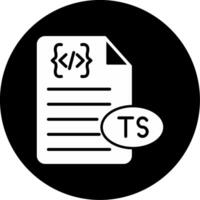 TypeScript Typed Code Icon Glyph Circle Inverted vector