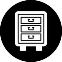 Lockable Office Drawer Glyph Circle Inverted vector