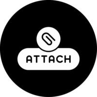 Attach Document Button Glyph Circle Inverted vector