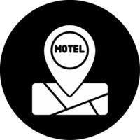 Motel Lodging Geo Marker Glyph Circle Inverted vector