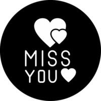 Thinking of You Today Glyph Circle Inverted vector