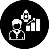 Career Growth Graph Illustration Glyph Circle Inverted vector