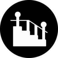 Safety Handrails on Stairs Glyph Circle Inverted vector