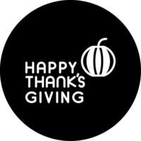 Thanksgiving Blessings Message Glyph Circle Inverted vector