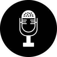 Studio Quality Streaming Microphone Glyph Circle Inverted vector