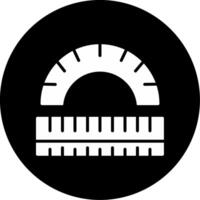 Transparent Math Protractor Glyph Circle Inverted vector