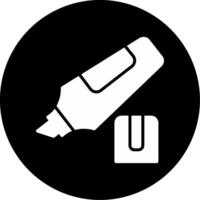 Fluorescent Highlighter Pen Glyph Circle Inverted vector