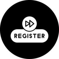 Register Account Button Glyph Circle Inverted vector