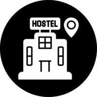 Hostel Map Location Point Glyph Circle Inverted vector