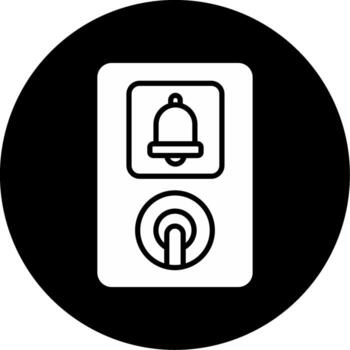 Platform Emergency Intercom Panel Glyph Circle Inverted vector