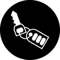 Traditional Ignition Key Glyph Circle Inverted vector