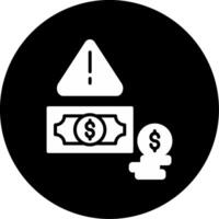 Loan Default Warning Icon Glyph Circle Inverted vector