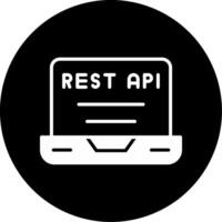 REST API Endpoint Symbol Glyph Circle Inverted vector