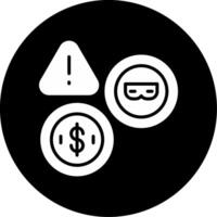 Financial Fraud Detection Alerts Glyph Circle Inverted vector