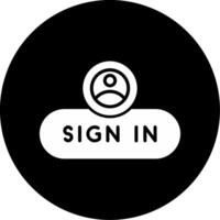 Sign In Access Button Glyph Circle Inverted vector