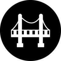 Vehicle Bridge Icon Glyph Circle Inverted vector