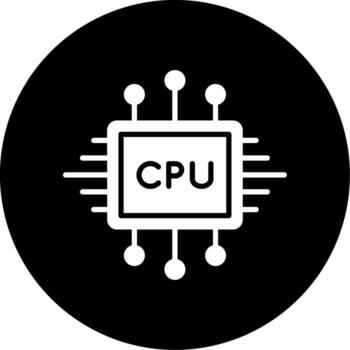 multinúcleo juego de azar UPC procesador glifo circulo invertido vector