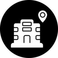 Hotel Stay Location Tag Glyph Circle Inverted vector