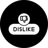 Dislike Reaction Button Glyph Circle Inverted vector
