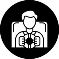 Driving Test Evaluation Icon Glyph Circle Inverted vector