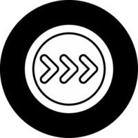 High Speed Passing Lane Icon Glyph Circle Inverted vector