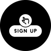 Sign Up Form Button Glyph Circle Inverted vector