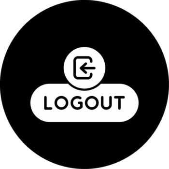 Logout Session Button Glyph Circle Inverted vector