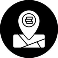 Library Point of Interest Glyph Circle Inverted vector