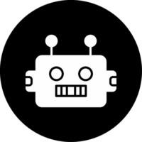 Humanoid Robot Prototype Glyph Circle Inverted vector