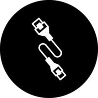 Durable Ethernet Network Cable Glyph Circle Inverted vector