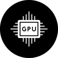 High End Graphics GPU Card Glyph Circle Inverted vector