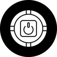 Engine Start Button Glyph Circle Inverted vector