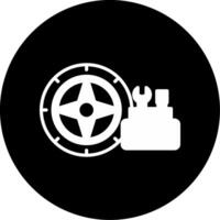 Emergency Tire Patch Kit Glyph Circle Inverted vector