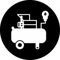 High Power Air Compressor Glyph Circle Inverted vector